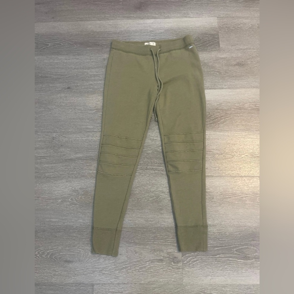 Holister Army Green Skinny Leg Moto Joggers Drawstring Waist Size M